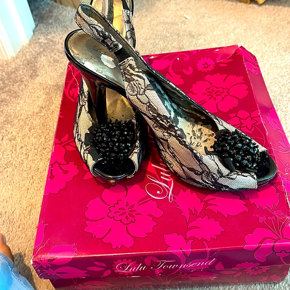 Women’s formal sling back platform heels